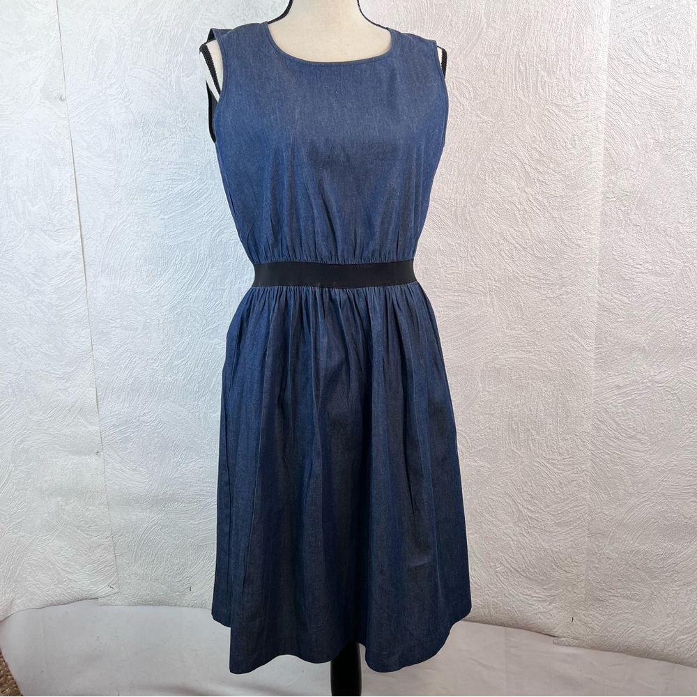 La Fee Maraboutee Demin Sleeveless Midi Dress Size 40/8